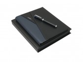 Подарочный набор Lapo: папка A5, ручка-роллер, черный/темно-синий