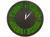 Настенные часы со мхом «Римские», черный/зеленый