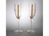 Набор бокалов для шампанского, прозрачный/золотистый